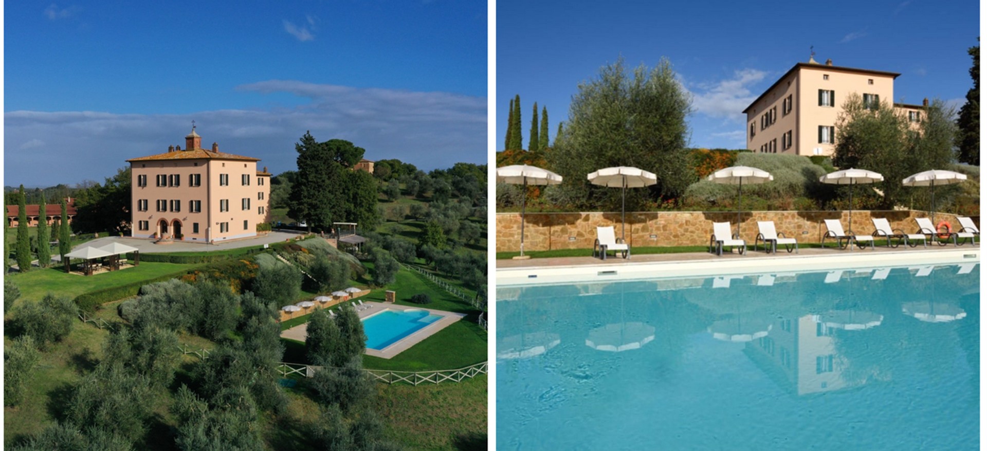 Prenota una camera al relais Villa Grazianella, wine resort nelle colline senesi in Toscana con piscina panoramica immersa tra vigneti e uliveti